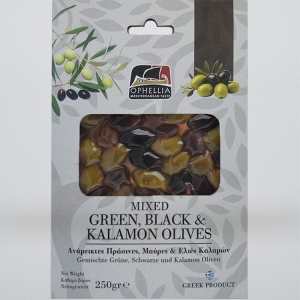 Ассорти из оливок  250г  вакуум 250гр В коробке